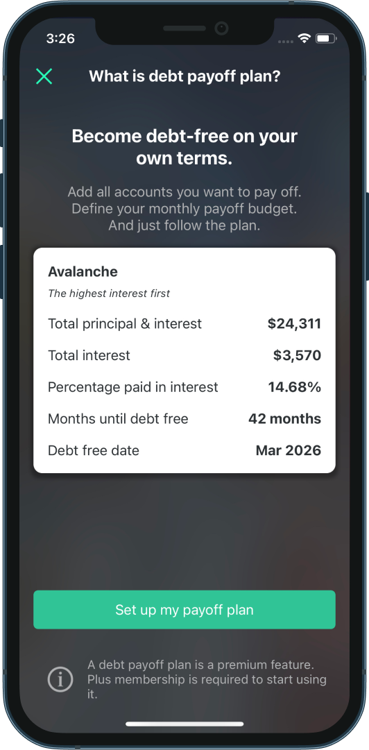 PocketGuard - Debt Pay-off Feature