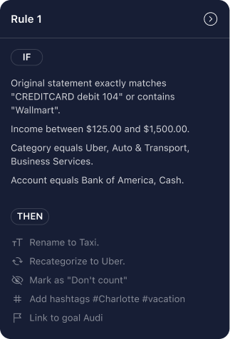 custom transaction rules example