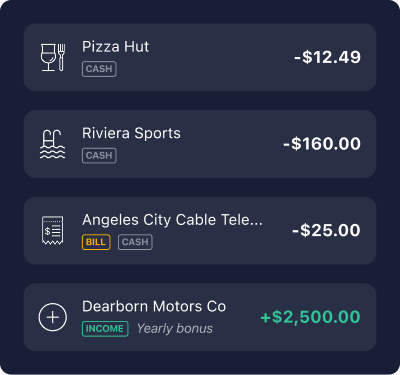 transactions list example